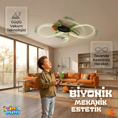 TinyMini™ Uzaktan Kumandalı Duvar ve Tavana Tırmanabilen Kertenkele